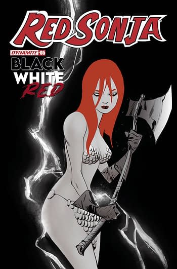 Cover image for RED SONJA BLACK WHITE RED #5 CVR C LEE