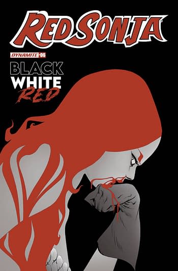 Cover image for RED SONJA BLACK WHITE RED #6 CVR A LEE