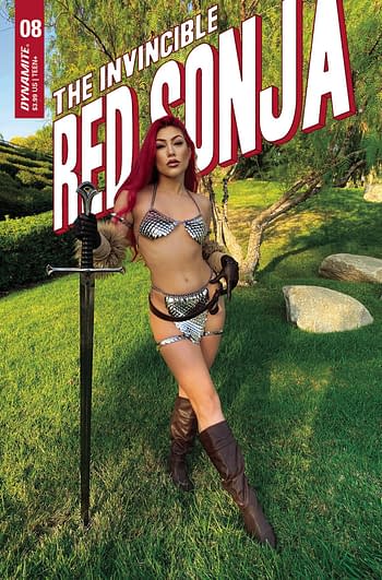 Cover image for INVINCIBLE RED SONJA #8 CVR E COSPLAY