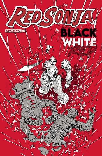 Cover image for RED SONJA BLACK WHITE RED #8 CVR C LAU