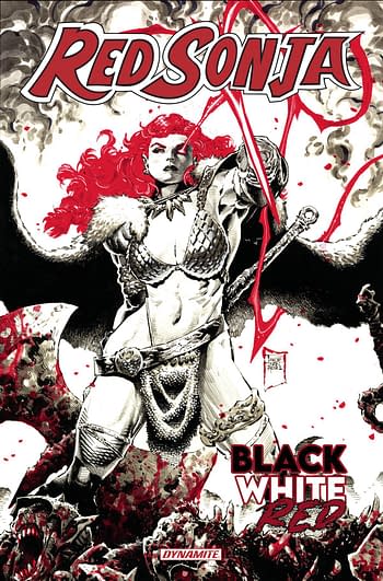 Cover image for RED SONJA BLACK WHITE RED #8 CVR H 30 COPY INCV MACK B&W