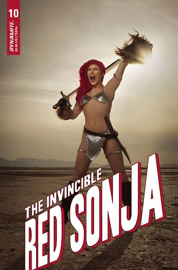 Cover image for INVINCIBLE RED SONJA #10 CVR E COSPLAY