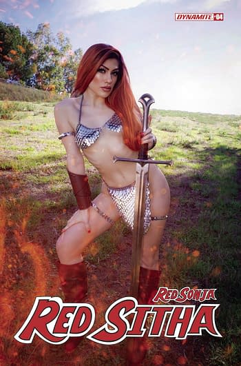 Cover image for RED SONJA RED SITHA #4 CVR E COSPLAY
