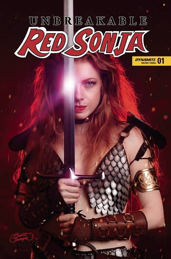 Cover image for UNBREAKABLE RED SONJA #1 CVR E COSPLAY