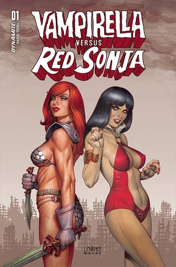 Cover image for VAMPIRELLA VS RED SONJA #1 CVR B LINSNER