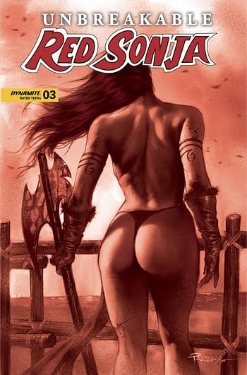 Cover image for UNBREAKABLE RED SONJA #3 CVR G 10 COPY INCV PARRILLO TINT