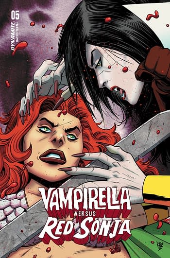 Cover image for VAMPIRELLA VS RED SONJA #5 CVR D MOSS