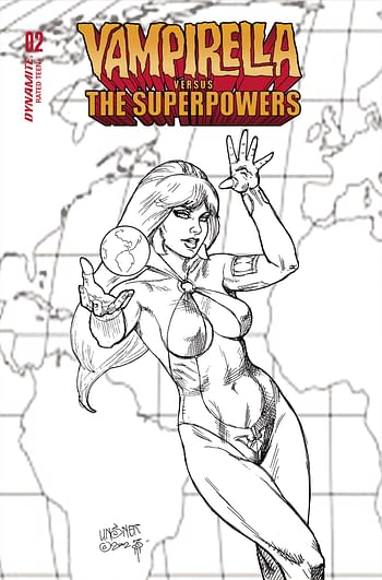 Cover image for VAMPIRELLA VS SUPERPOWERS #2 CVR H 10 COPY INCV LINSNER LINE