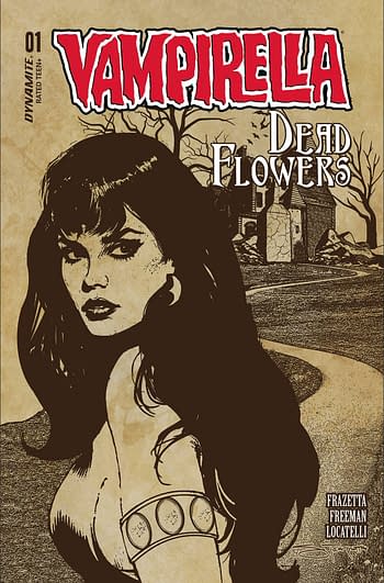 Cover image for VAMPIRELLA DEAD FLOWERS #1 (OF 4) CVR D FRAZETTA & FREEMAN