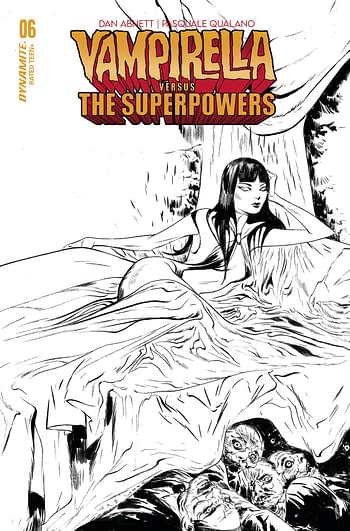 Cover image for VAMPIRELLA VS SUPERPOWERS #6 CVR G 10 COPY INCV LEE LINE ART