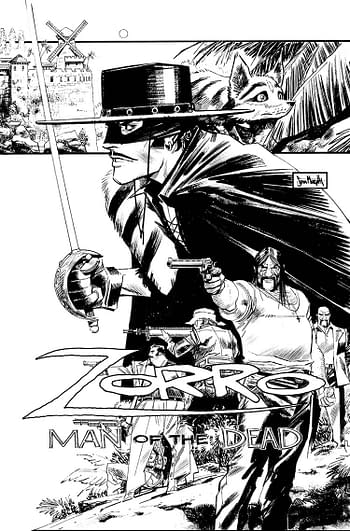 Cover image for ZORRO MAN OF THE DEAD #3 (OF 4) CVR E 25 COPY INCV MURPHY BW