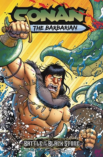 Cover image for CONAN BARBARIAN BATTLE BLACKSTONE #1 (OF 4) CVR E FLEECS (MR