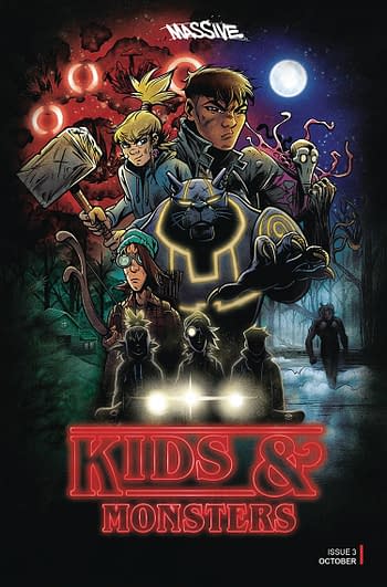 Cover image for KIDS & MONSTERS #3 (OF 4) CVR C RICHARDSON TV HOMAGE