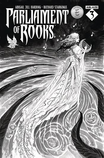 Cover image for PARLIAMENT OF ROOKS #3 CVR B ABIGAIL JILL HARDING B&W (MR)