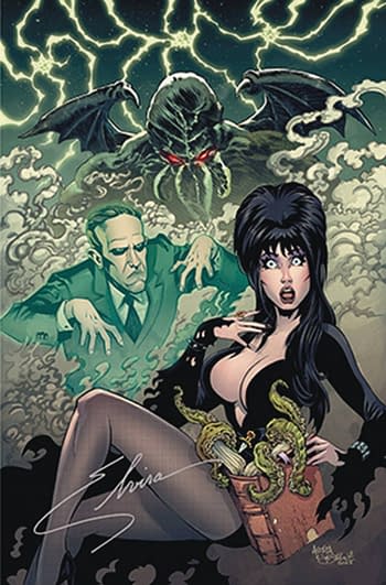 Cover image for ELVIRA MEETS HP LOVECRAFT #1 ACOSTA VIRGIN ELVIRA SGN DE EXC