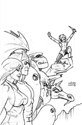 Cover image for HERCULOIDS #4 CVR I 15 COPY INCV LINSNER LINE ART