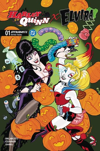 Cover image for HARLEY QUINN X ELVIRA #1 CVR A CONNER 1