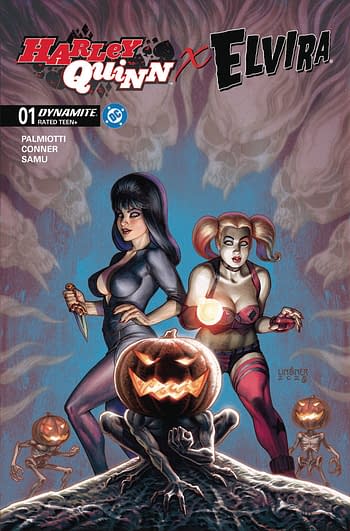 Cover image for HARLEY QUINN X ELVIRA #1 CVR C LINSNER