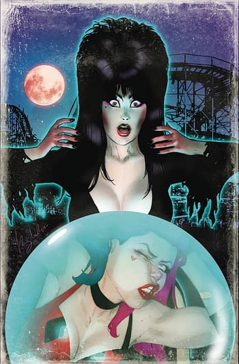 Cover image for HARLEY QUINN X ELVIRA #1 CVR N 10 COPY INCV CALDWELL VIRGIN