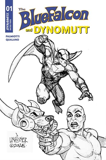 Cover image for THE BLUE FALCON & DYNOMUTT #1 CVR L 10 COPY INCV LINE ART (C