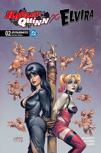 Cover image for HARLEY QUINN X ELVIRA #2 CVR C JOSEPH MICHAEL LINSNER