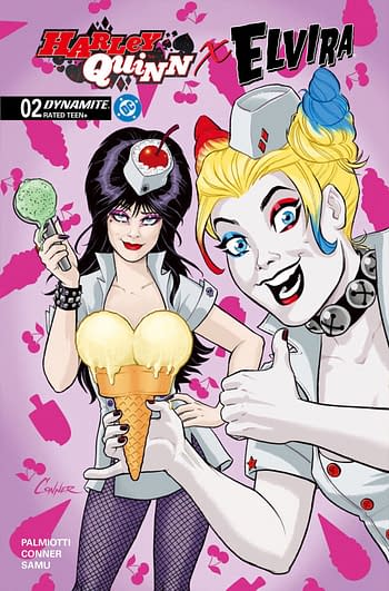 Cover image for HARLEY QUINN X ELVIRA #2 CVR K 10 COPY INCV 2 ORIGINAL