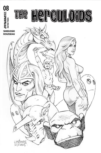 Cover image for THE HERCULOIDS #8 CVR E 10 COPY INCV LINSNER LINE ART