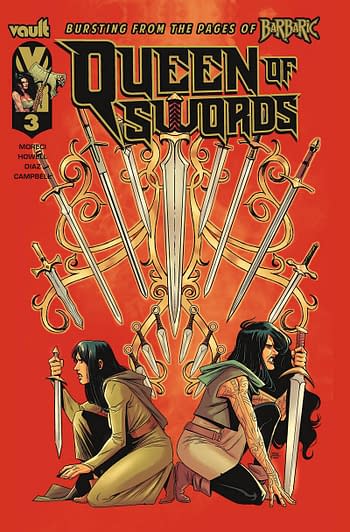 Cover image for QUEEN OF SWORDS BARBARIC STORY #3 CVR A HOWELL (MR)