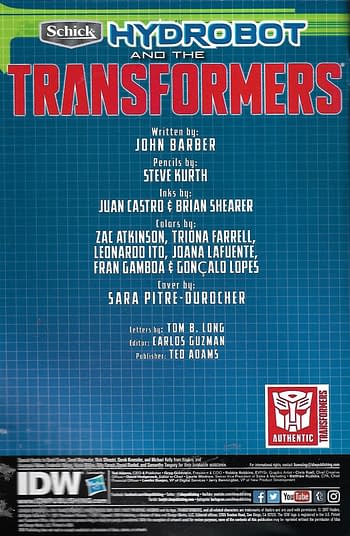 Hydrobot & The Transformers #1 Credits