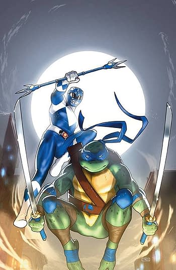 Cover image for MMPR TMNT II #3 (OF 5) CVR E CARDSTOCK VAR CLARKE