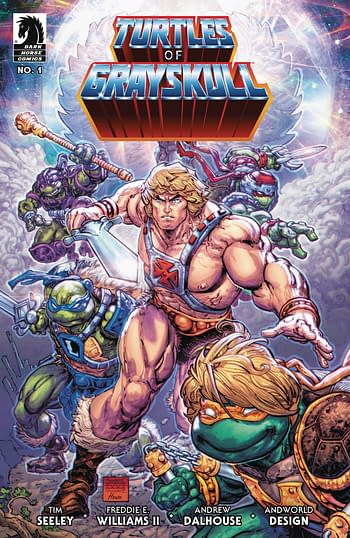 Cover image for MASTERS OF UNIVERSE TMNT TURTLES OF GRAYSKULL #1 CVR A WILLI