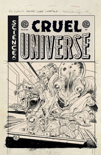 Cover image for EC CRUEL UNIVERSE (2025) #2 CVR D 20 COPY INCV FOWLER BW (MR
