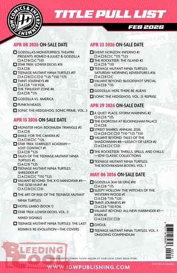 IDW April 2026 Full Solicits