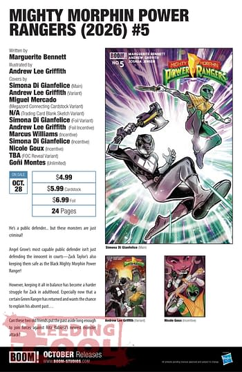Exclusive: Boom Studios Official Full October 2026 Solicitations