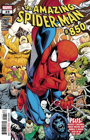 The cover to Amazing Spider-Man #850, the last issue featuring artist Ryan Ottley.