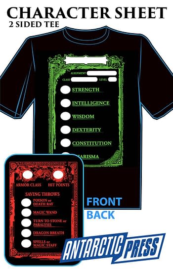 Cover image for CHARACTER SHEET 2-SIDED T-SHIRT SM