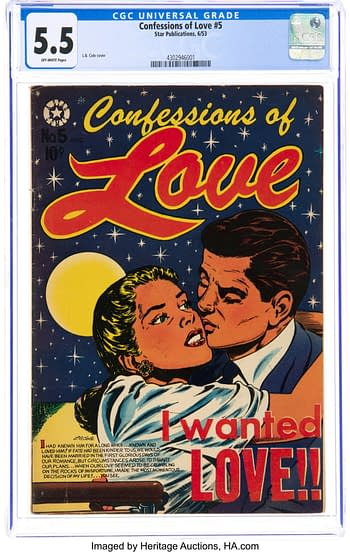 L.B Cole cover on Confessions of Love #5 (Star Publications, 1953)