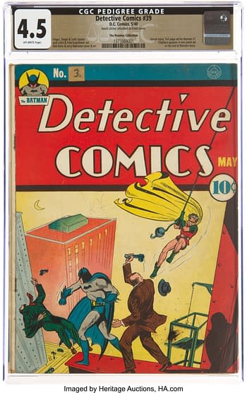 Detective Comics #39 The Promise Collection Pedigree (DC, 1940) CGC VG+ 4.5 Off-white pages.
