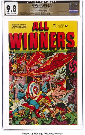 All Winners Comics #11 The Promise Collection Pedigree (Timely, 1943) CGC NM/MT 9.8 Off-white to white pages.