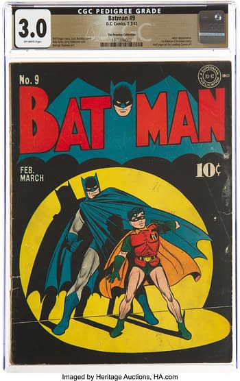 Batman #9 The Promise Collection Pedigree (DC, 1942) CGC GD/VG 3.0 Off-white pages