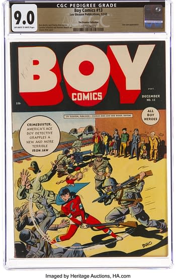 Boy Comics #13 The Promise Collection Pedigree (Lev Gleason, 1943) CGC VF/NM 9.0 Off-white to white pages.