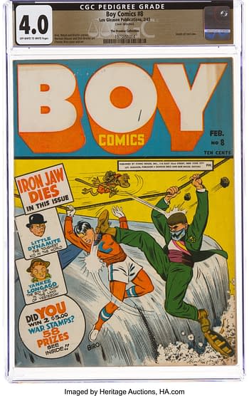 Boy Comics #8 The Promise Collection Pedigree (Lev Gleason, 1943) CGC VG 4.0 Off-white to white pages.