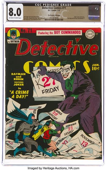Detective Comics #71 The Promise Collection Pedigree (DC, 1943) CGC VF 8.0 Off-white to white pages.