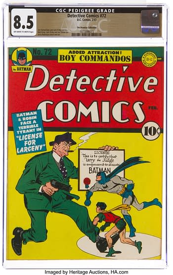 Detective Comics #72 The Promise Collection Pedigree (DC, 1943) CGC VF+ 8.5 Off-white to white pages.