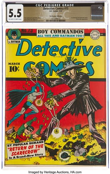 Detective Comics #73 The Promise Collection Pedigree (DC, 1943) CGC FN- 5.5 Off-white to white pages.