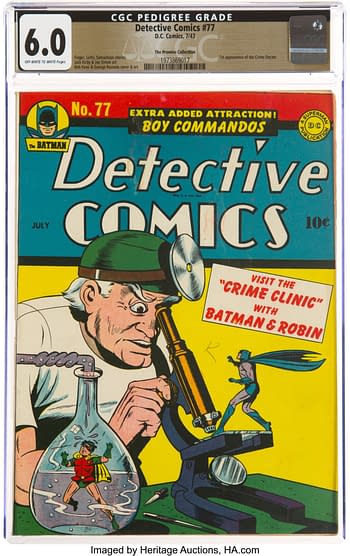 Detective Comics #77 The Promise Collection Pedigree (DC, 1943) CGC FN 6.0 Off-white to white pages.
