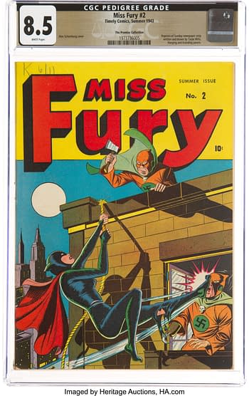 Miss Fury #2 The Promise Collection Pedigree (Timely, 1943) CGC VF+ 8.5 White pages.