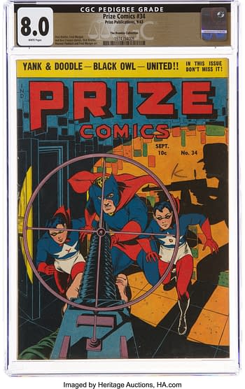 Prize Comics #34 The Promise Collection Pedigree (Prize, 1943) CGC VF 8.0 White pages.