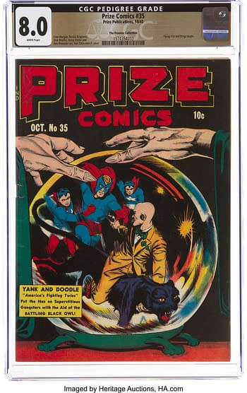 Prize Comics #35 The Promise Collection Pedigree (Prize, 1943) CGC VF 8.0 White pages.