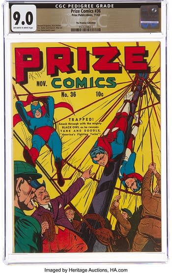 Prize Comics #36 The Promise Collection Pedigree (Prize, 1943) CGC VF/NM 9.0 Off-white to white pages.